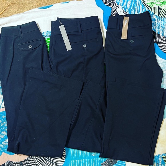 🔥 NWT LOT OF 3 LOFT WOMEN COTTON WORK BUSINESS TROUSERS 2 WIDE 1 PENCIL - Picture 2 of 16